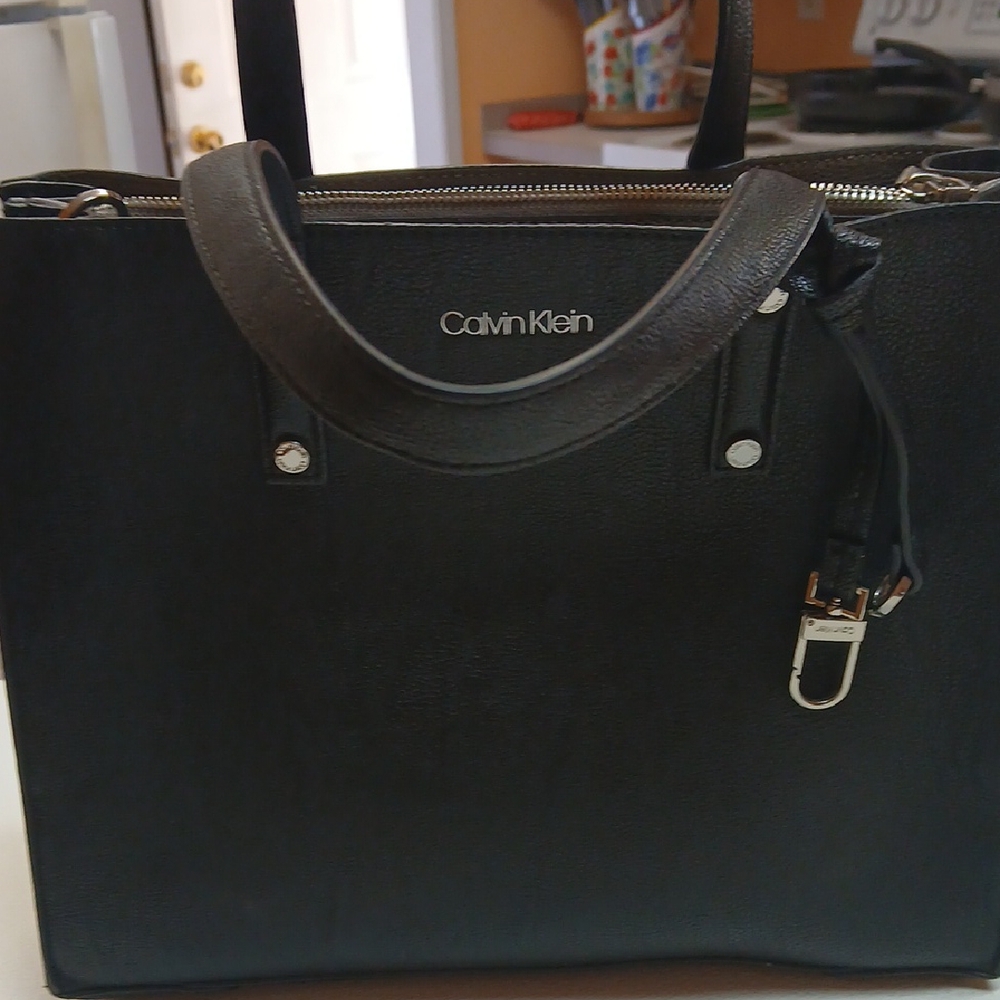 Calvin Klein Black Textured Handbag